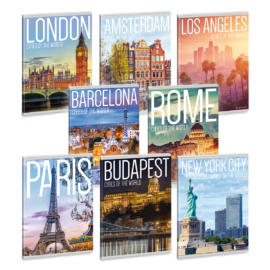 Ars Una Cities of the World A5 füzetcsomag - négyzethálós