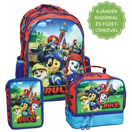 Paw Patrol Mancs Őrjárat Rule iskolatáska szett - ajándék radírral és füzetcímkével