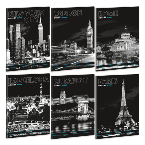 Ars Una Cities By Night A5 füzetcsomag - négyzethálós