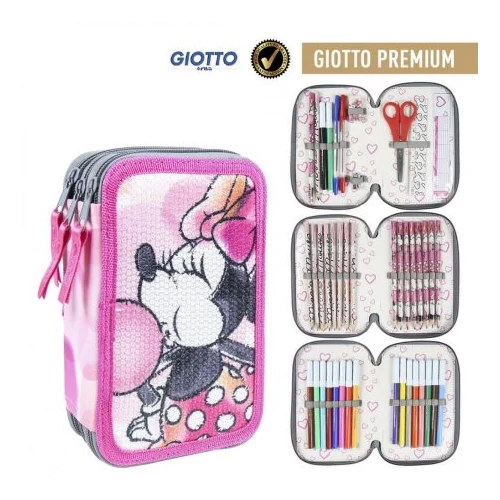 Disney Minnie Egér 3 emeletes flitteres töltött tolltartó