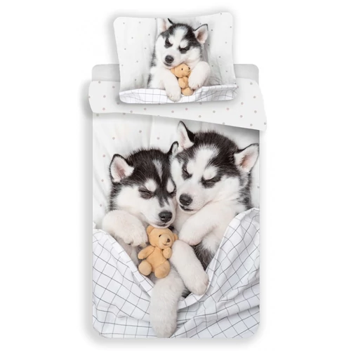 Husky kutyás gyermek ágyneműhuzat garnitúra 140x200
