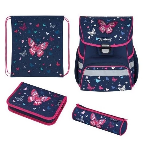 Herlitz Loop Plus Butterfly  iskolatáska - szett