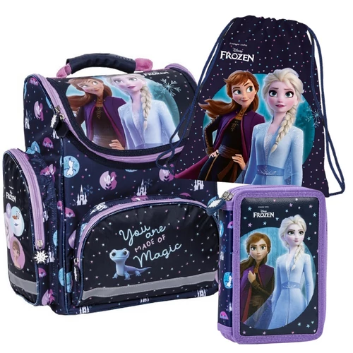 Disney Jégvarázs Magic iskolatáska-szett felszerelt tolltartóval