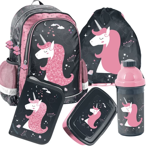 Paso Unikornis Pinky iskolatáska extra szett