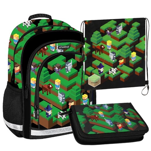 Starpak ergonomikus iskolatáska szett – Pixel Game Diagonal