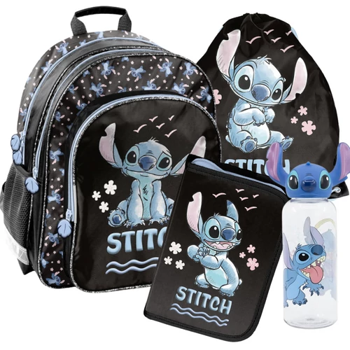 Paso Stitch Blue Wave iskolatáska szett kulaccsal