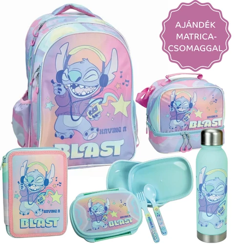 Lilo és Stitch iskolatáska szett - ajándék matricacsomaggal