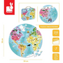 Kép 7/7 - Janod 02655 A világ" Kétoldali kerek puzzle - 208 PCS"