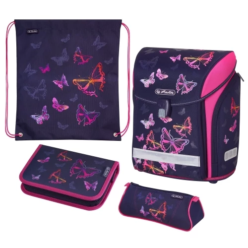 Herlitz Midi Plus Rainbow Butterfly pillangós iskolatáska - szett