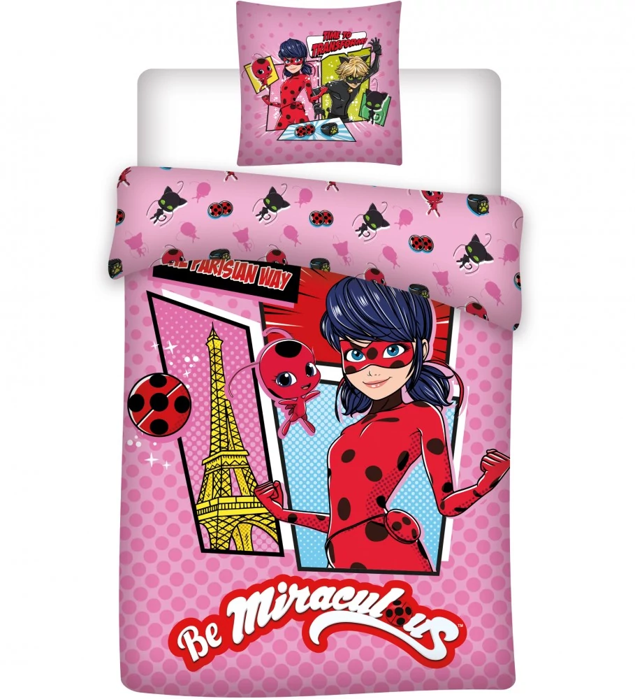 Miraculous Ladybug ovis ágyneműhuzat garnitúra 100x135 cm