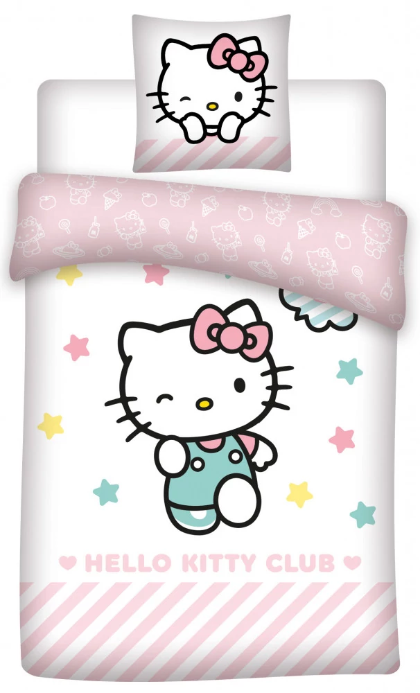 Hello Kitty gyermek ágyneműhuzat garnitúra 140x200