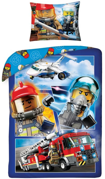 Lego City gyermek ágyneműhuzat garnitúra 140x200