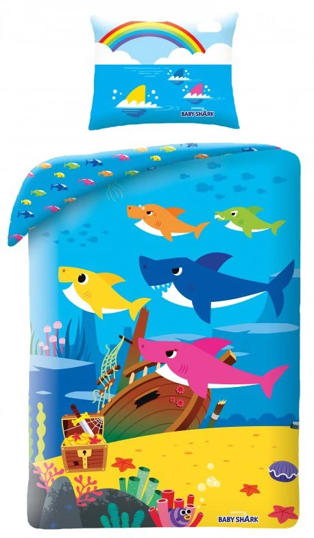 Baby Shark ágyneműhuzat garnitúra 140x200