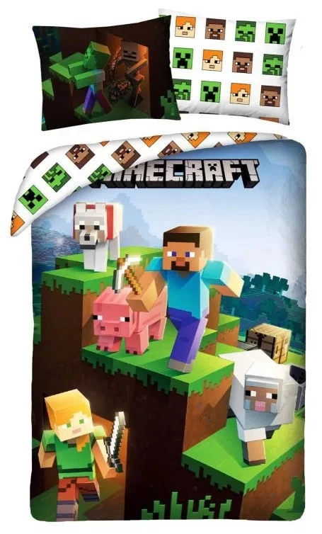 Minecraft gyermek ágyneműhuzat garnitúra 140x200