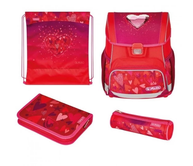 Herlitz Loop Plus Sweet Hearts iskolatáska - szett