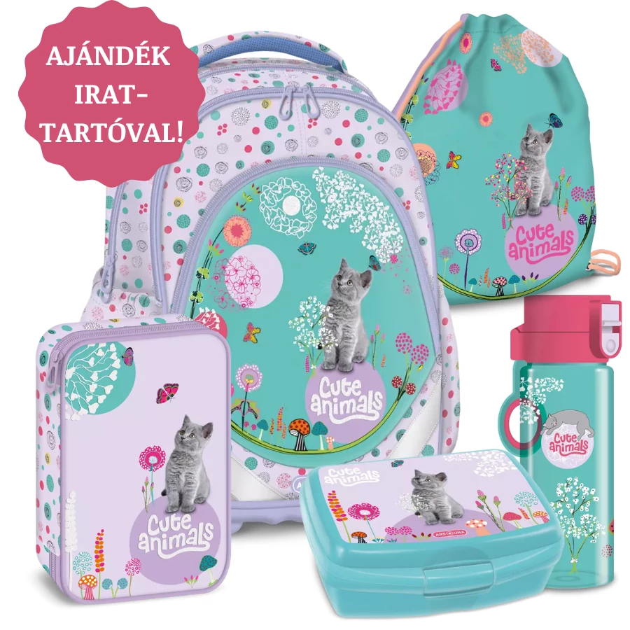 Ars Una Cute Animals - Kitten iskolai szett  - ajándék irattartóval!