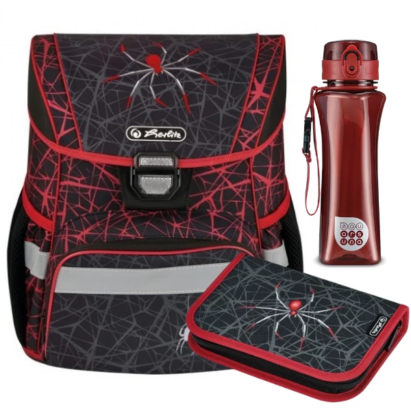 Spider - fekete-piros  iskolatáska szett 